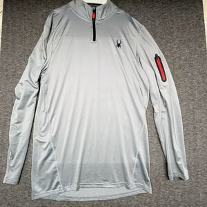 Men's Spyder Active Long Sleeve T-Shirt Sz XL Gray ProWeb Moisture Wicking